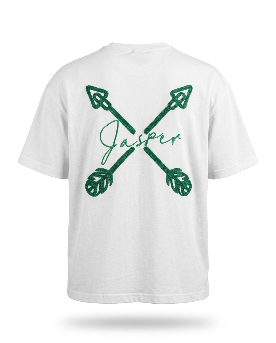 White Crossed Ends T-Shirt