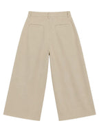 Pleated Wide-Leg Trousers — Beige - Jasper