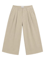 Pleated Wide-Leg Trousers — Beige - Jasper