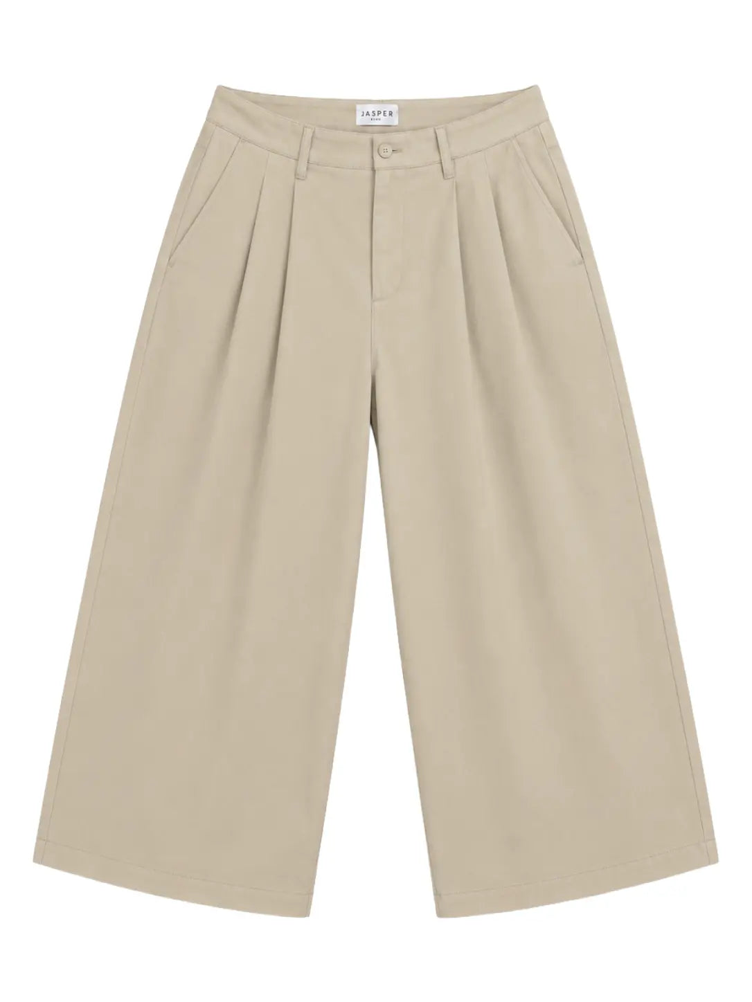 Pleated Wide-Leg Trousers — Beige - Jasper