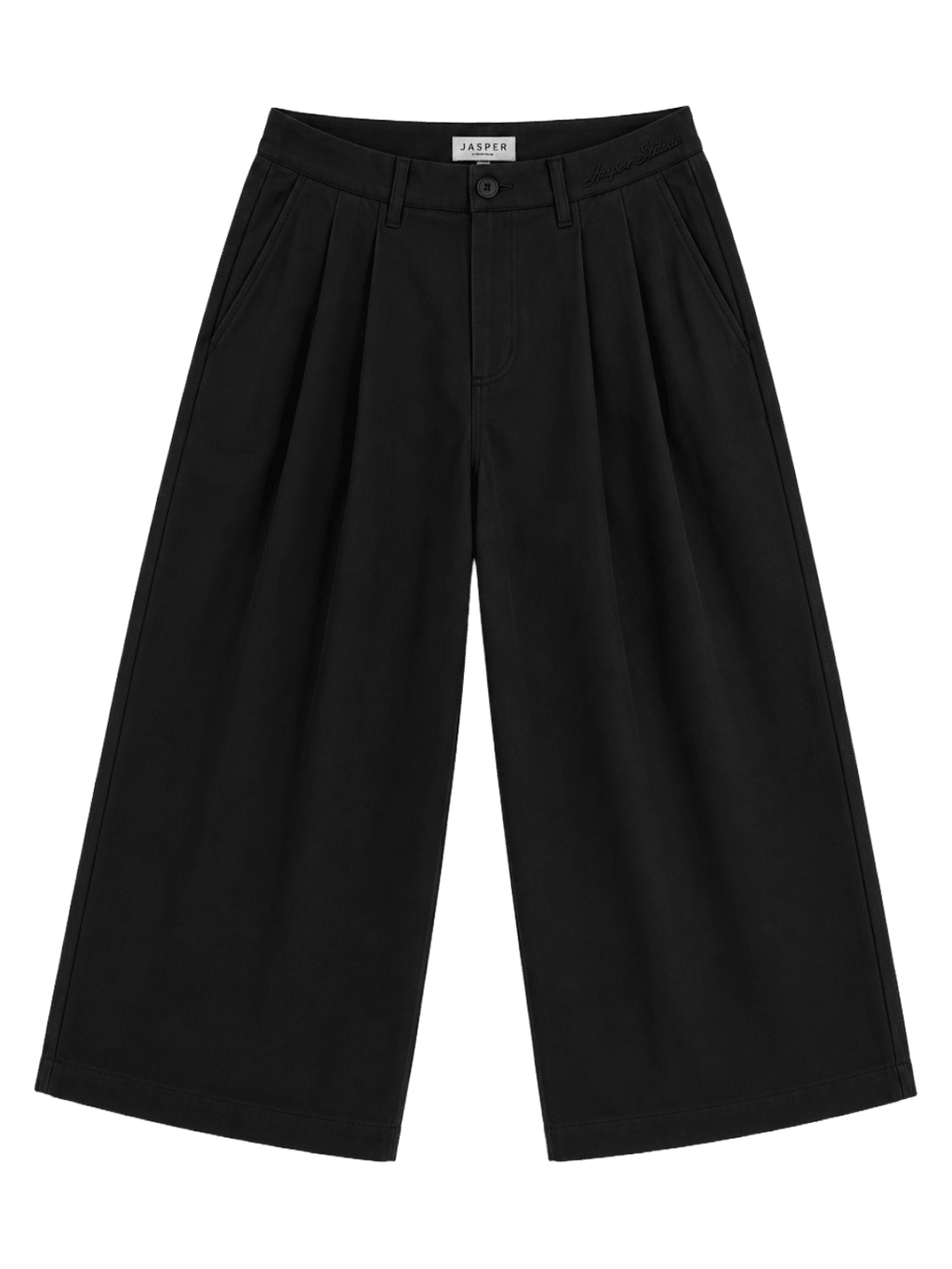 Pleated Wide-Leg Trousers — Black - Jasper