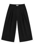 Pleated Wide-Leg Trousers — Black - Jasper