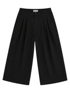 Pleated Wide-Leg Trousers — Black - Jasper