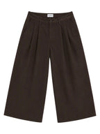 Pleated Wide-Leg Trousers — Brown - Jasper