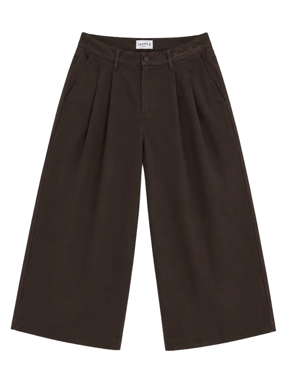 Pleated Wide-Leg Trousers — Brown - Jasper
