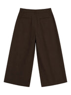 Pleated Wide-Leg Trousers — Brown - Jasper