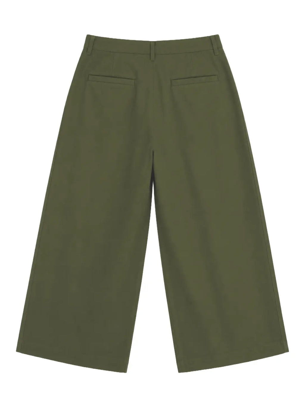 Pleated Wide-Leg Trousers — Olive - Jasper