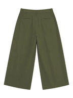 Pleated Wide-Leg Trousers — Olive - Jasper