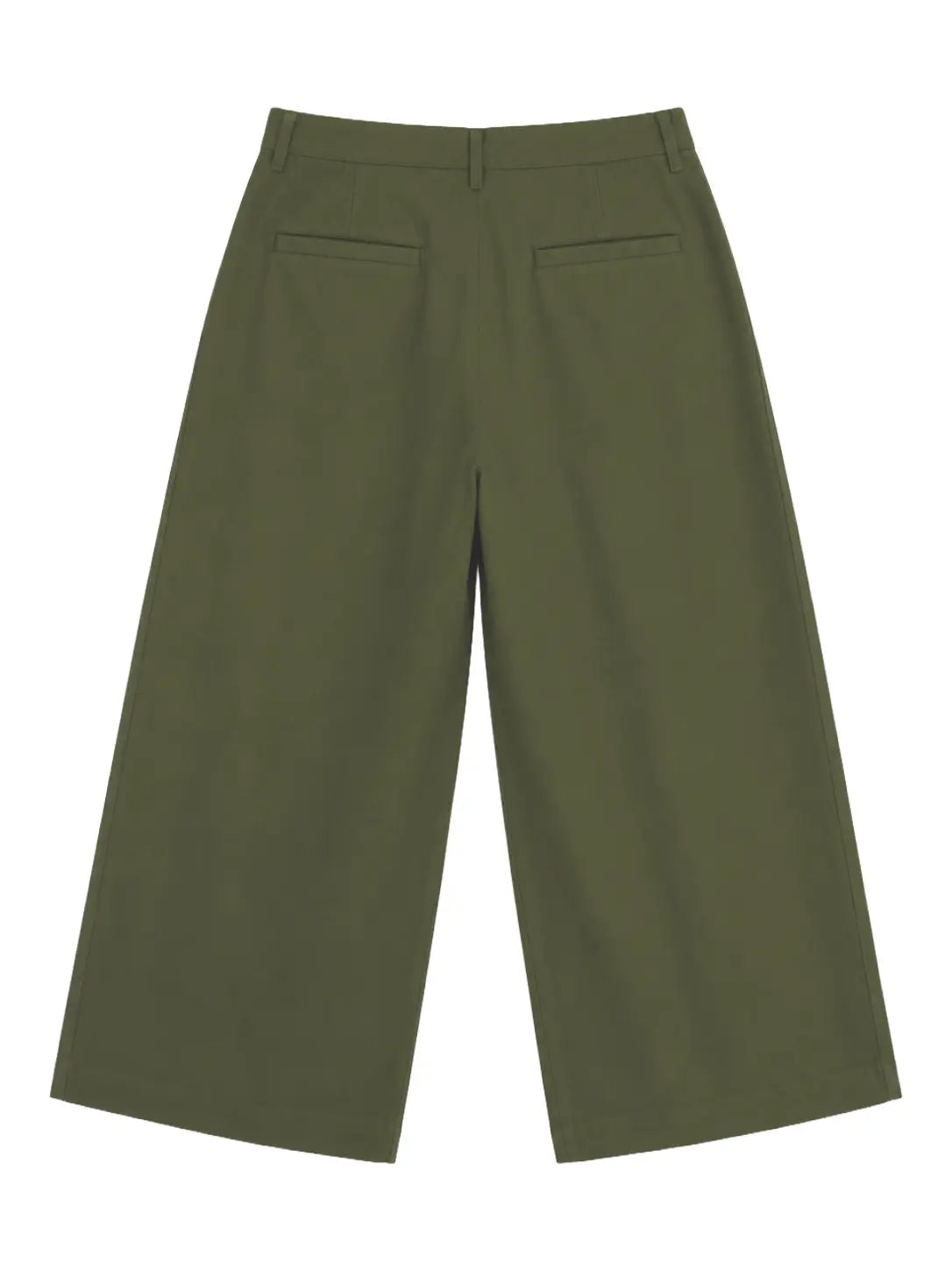 Pleated Wide-Leg Trousers — Olive - Jasper