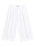 Pleated Wide-Leg Trousers — White - Jasper