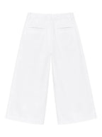 Pleated Wide-Leg Trousers — White - Jasper