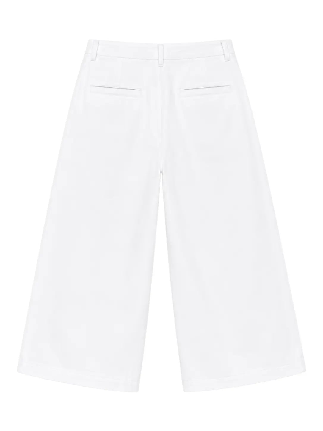 Pleated Wide-Leg Trousers — White - Jasper
