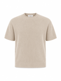 Tipped Knit Tee — Beige - Jasper