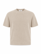 Tipped Knit Tee — Beige - Jasper
