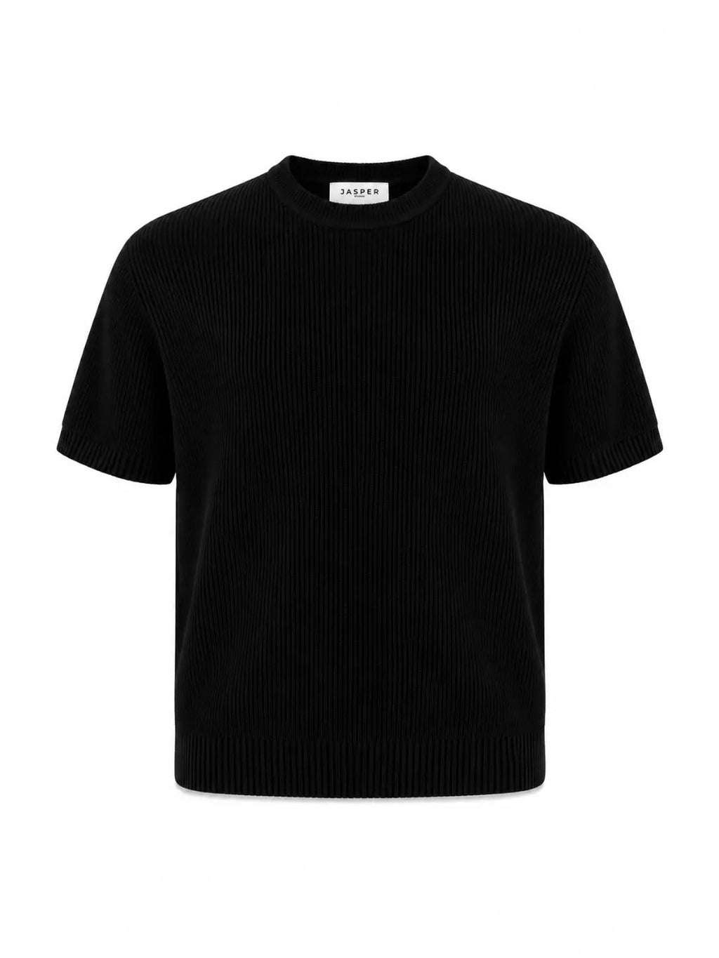 Tipped Knit Tee — Black - Jasper