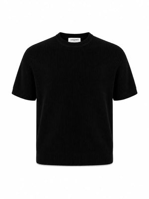 Tipped Knit Tee — Black
