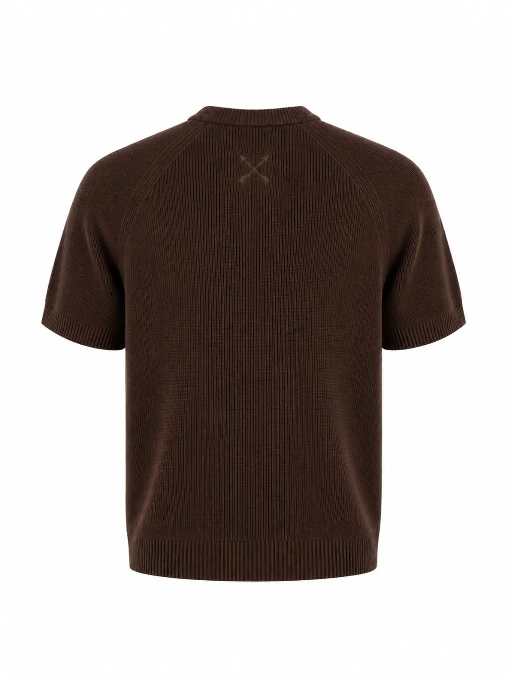 Tipped Knit Tee — Brown - Jasper
