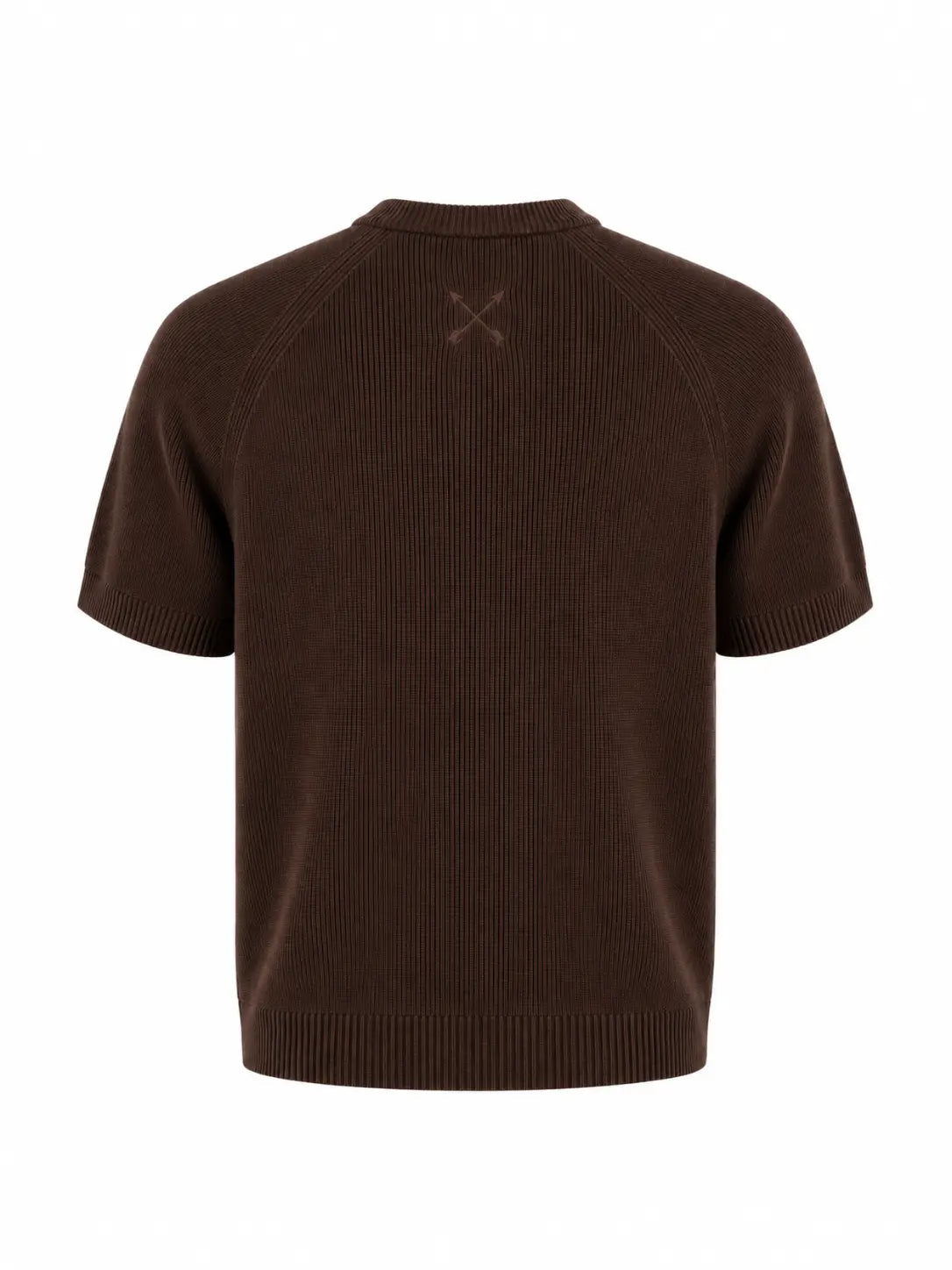 Tipped Knit Tee — Brown - Jasper