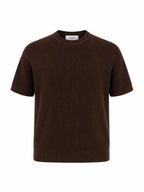 Tipped Knit Tee — Brown - Jasper