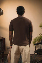 Tipped Knit Tee — Brown - Jasper