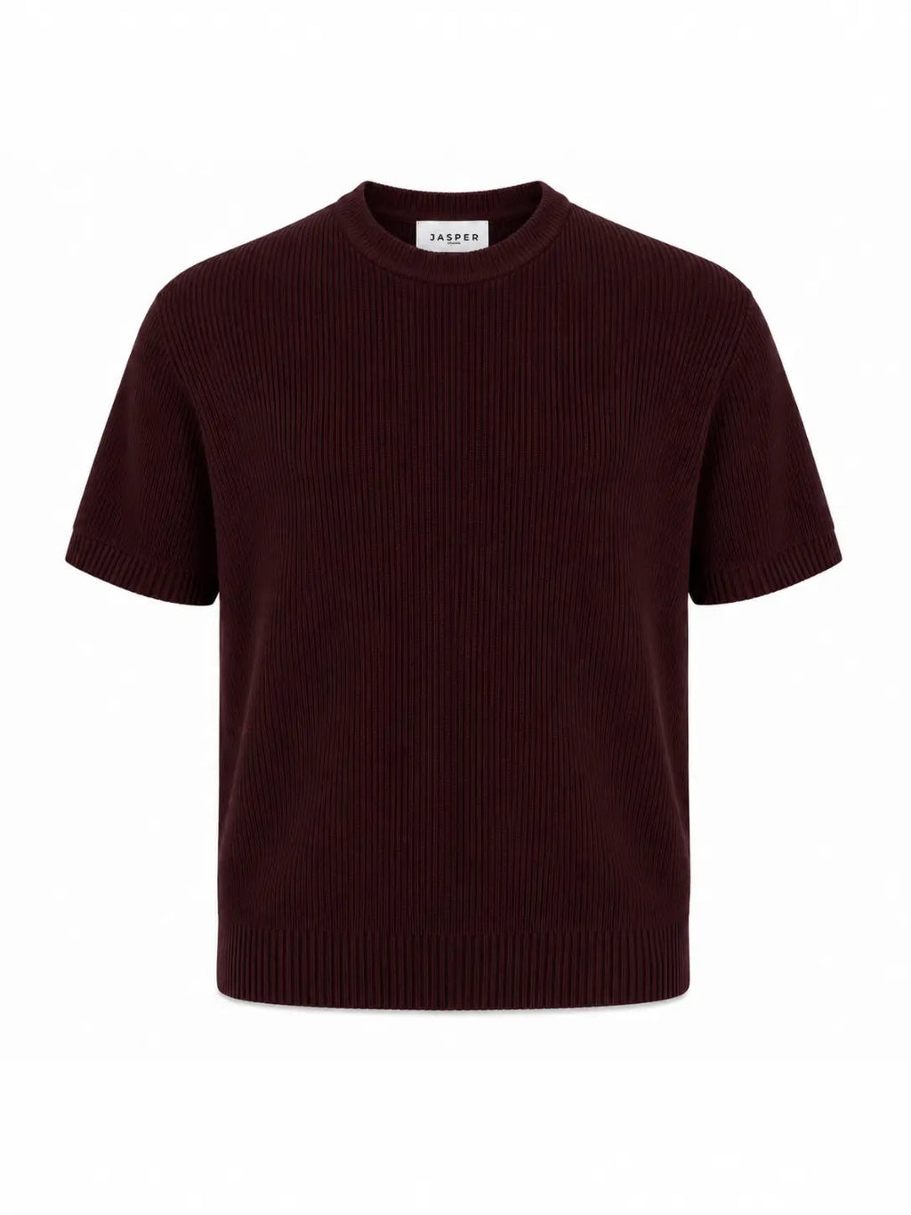 Tipped Knit Tee — Burgundy - Jasper