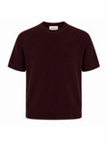 Tipped Knit Tee — Burgundy - Jasper