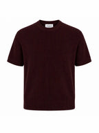 Tipped Knit Tee — Burgundy - Jasper