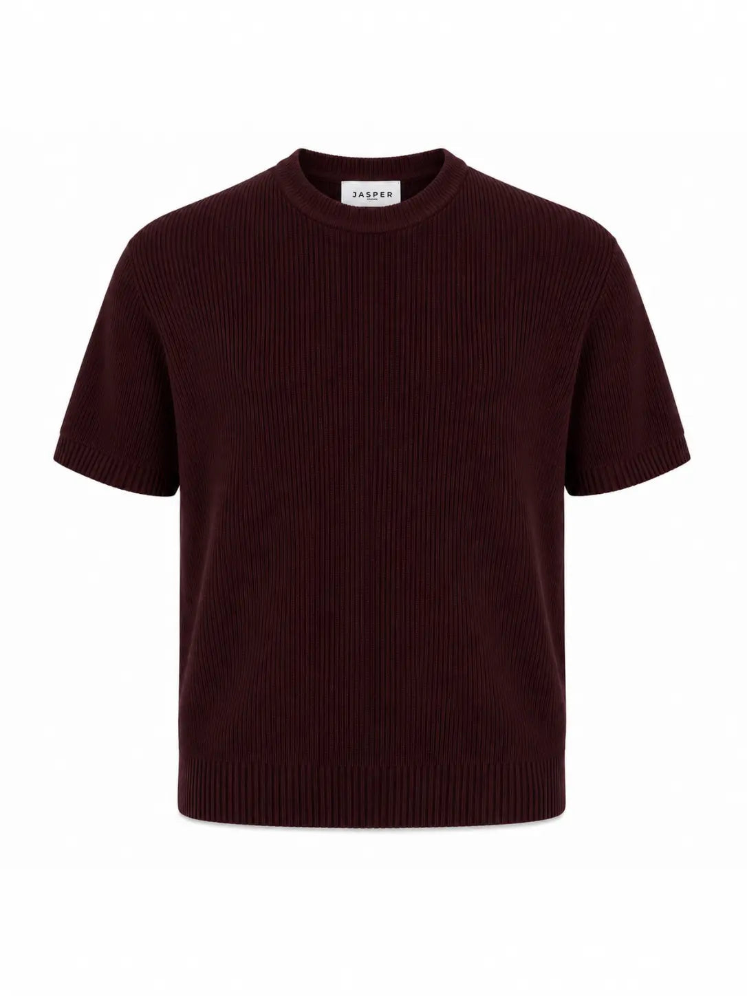 Tipped Knit Tee — Burgundy - Jasper