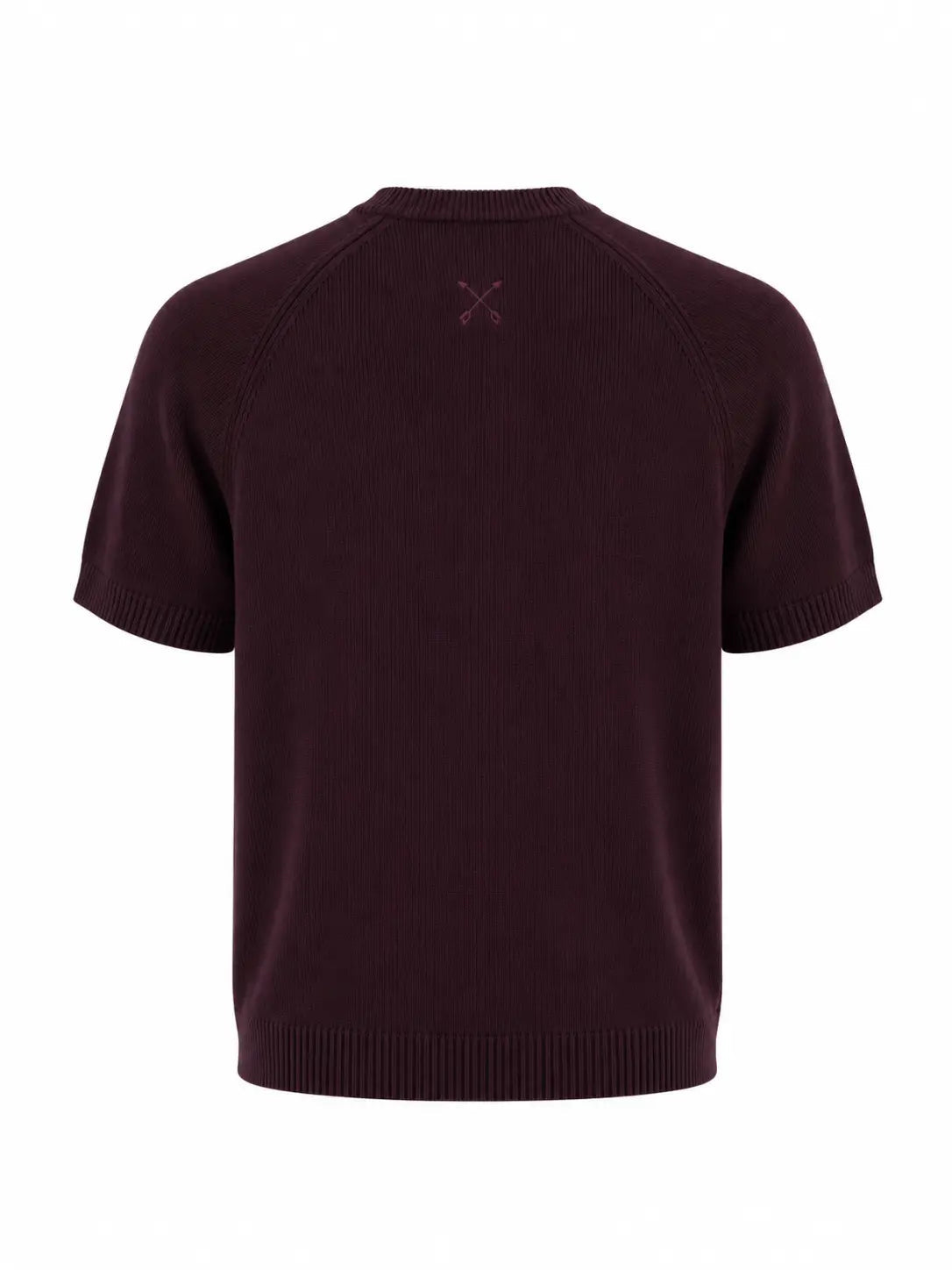 Tipped Knit Tee — Burgundy - Jasper