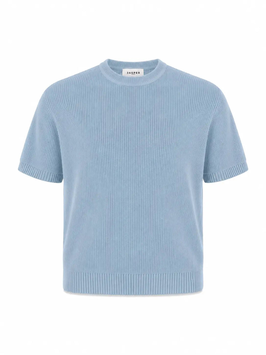 Tipped Knit Tee — Ice Blue - Jasper