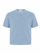 Tipped Knit Tee — Ice Blue - Jasper