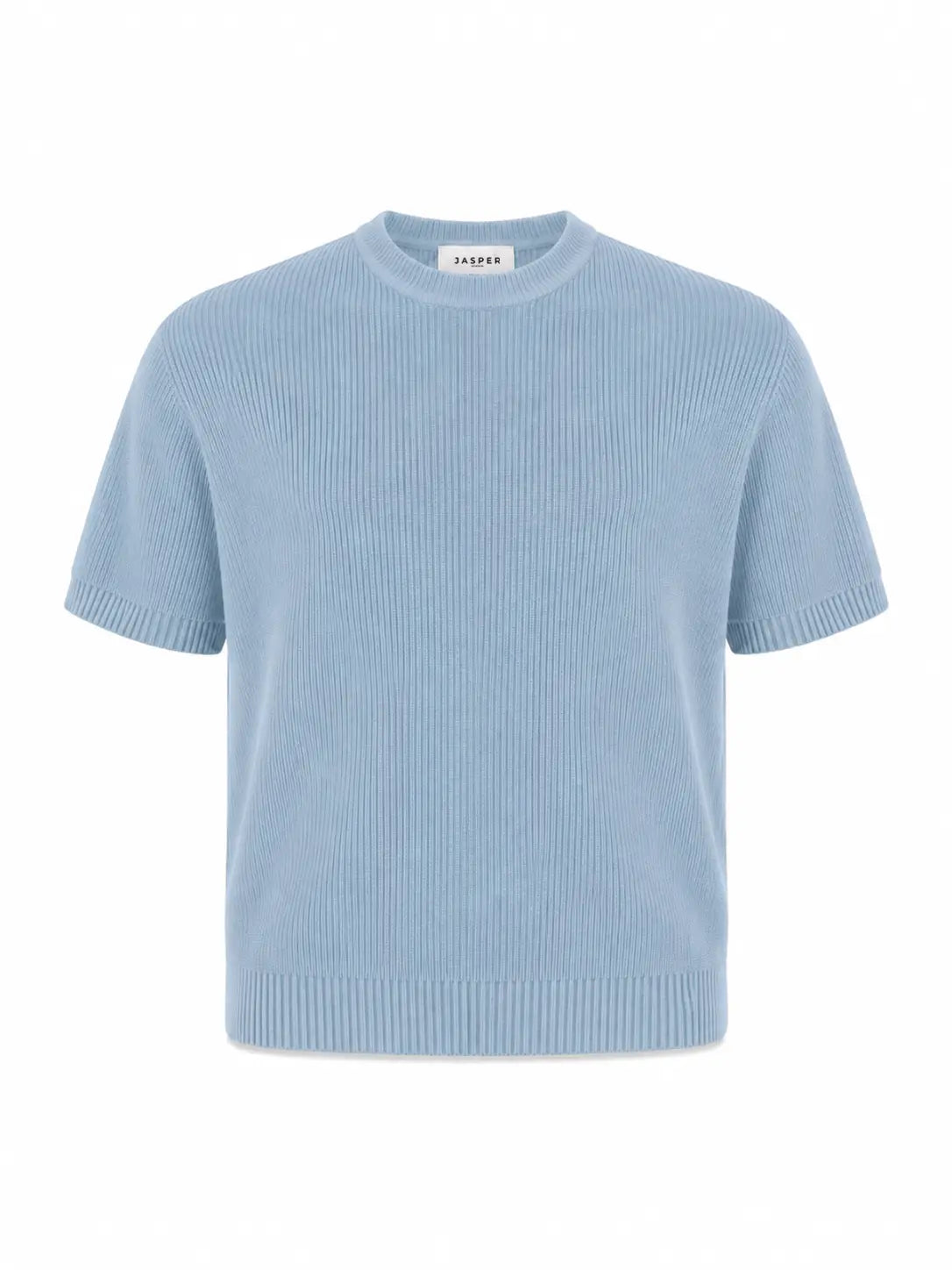 Tipped Knit Tee — Ice Blue - Jasper
