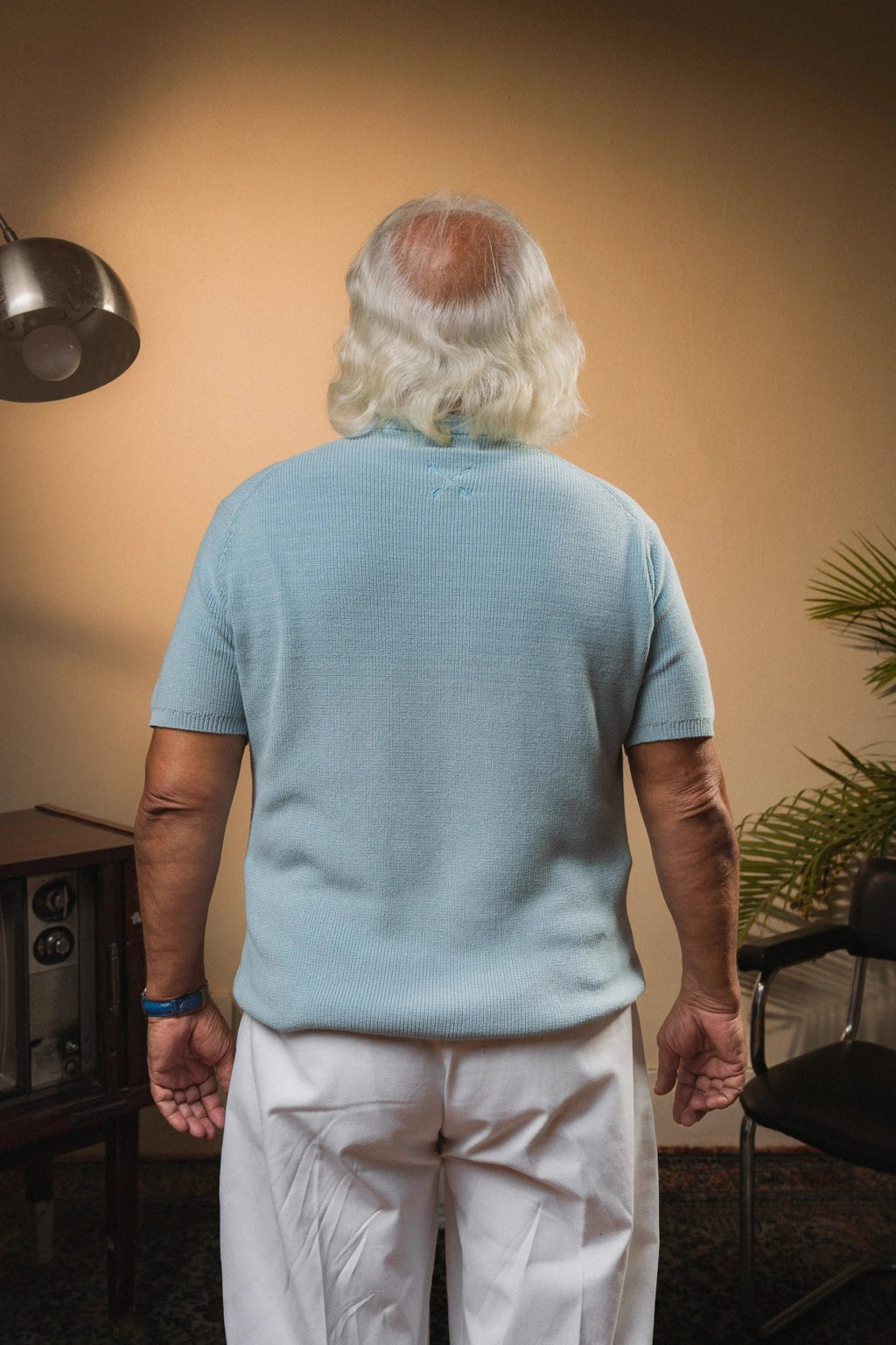 Tipped Knit Tee — Ice Blue - Jasper