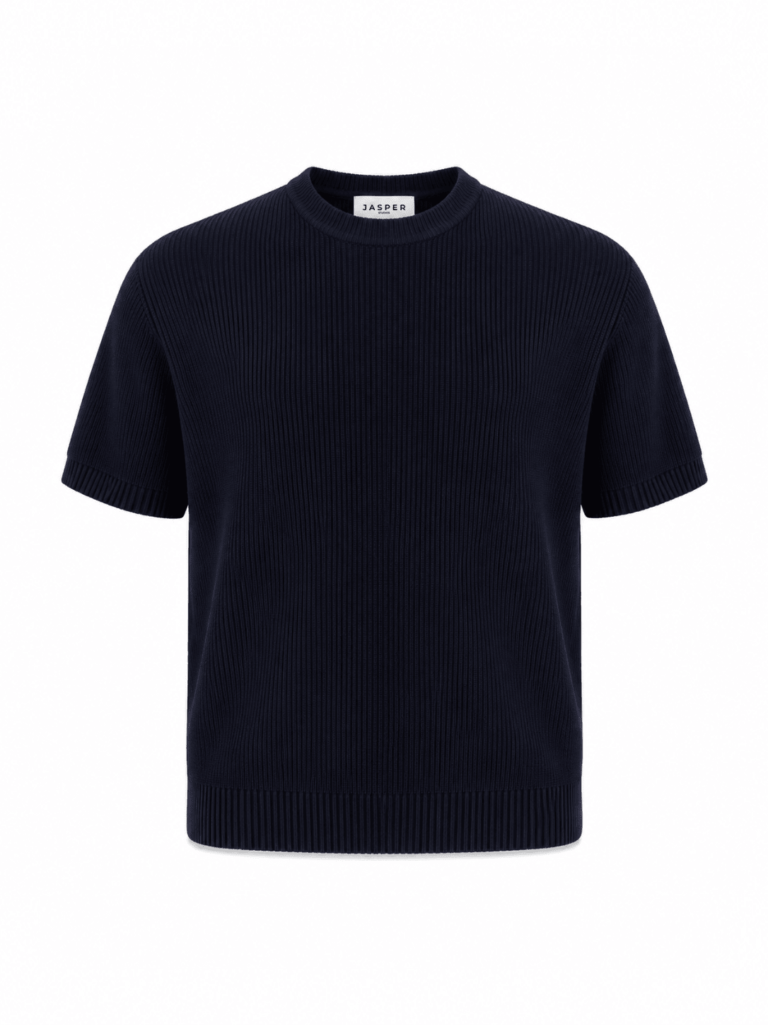 Tipped Knit Tee — Navy - Jasper