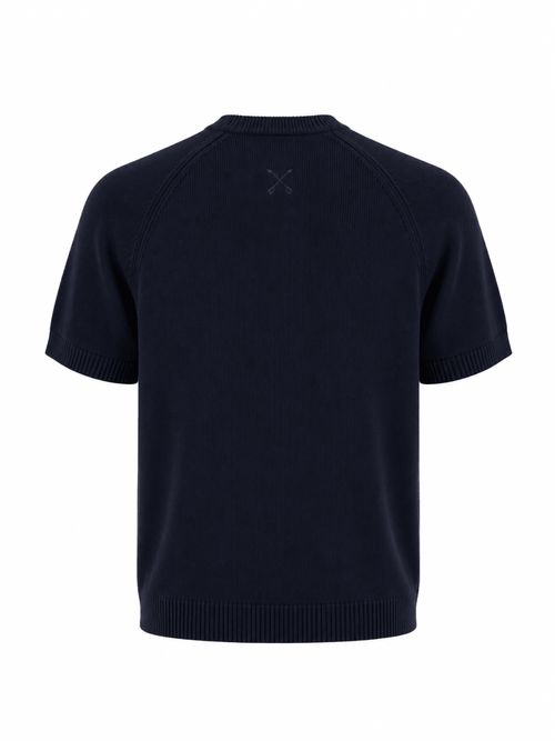 Tipped Knit Tee — Navy - Jasper